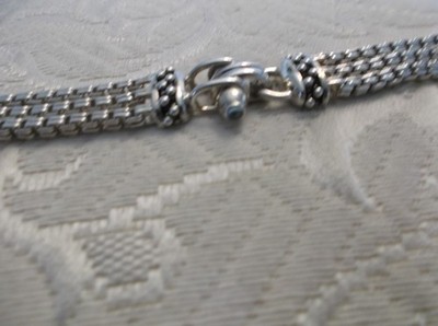 Michael Dawkins 7.5'' Triple Strand Sterling Bracelet w/Blue Topaz Detail