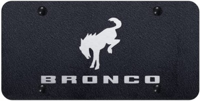 Ford Bronco 2020 Laser Etched Logo Rugged Black Stainless Steel License Plate