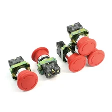 5 Pcs N/C SPST Emergency Stop Push Switch FOR AUTOMATIC CONTROL ELECTRIC CIRCUIT