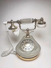 Vintage elegant crystal telephone. Hollywood Regency. Chateaucore. Untested.