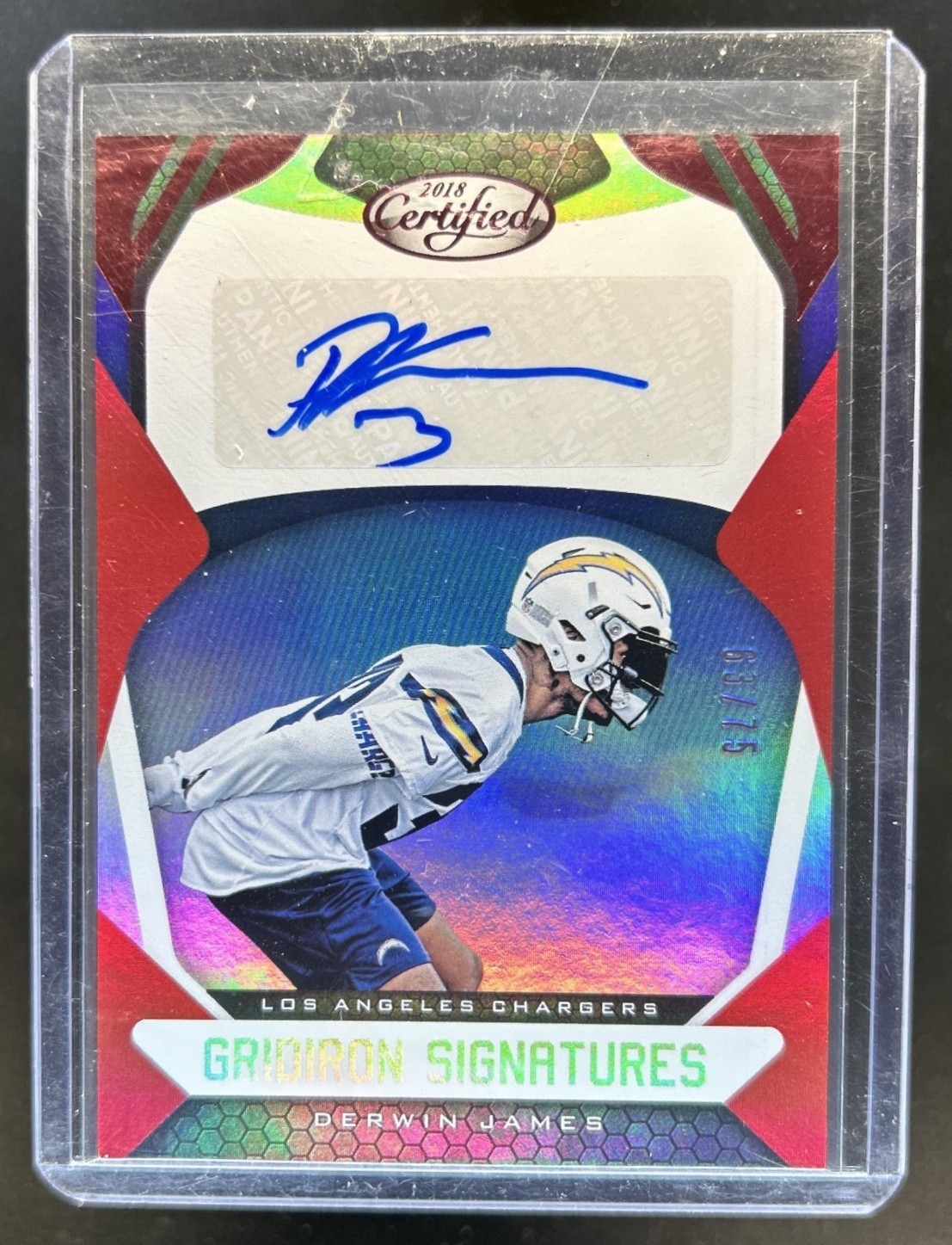 Derwin James Panini Certified Gridiron Signatures #GSDE Red Mirror