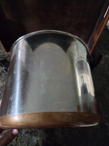 Vtg Revere Ware 1801 Copper Bottom 8 Qt Stock Pot Clinton Illinois No Lid - Photo 5/8