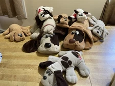 Vintage 80s Pound Puppies Lot Of 8  2 large  6 small puppies, by Tonka