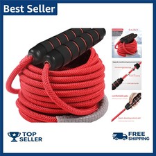 16 FT Double Dutch Jump Rope for Kids and Adults, Adjustable Skipping Rope, Red