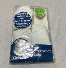 Gerber NEW 3 Pack Waterproof Pants Size 2T 28  32 Pounds, cloth diaper protection