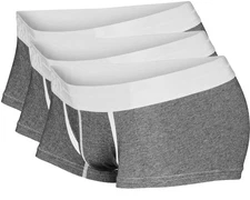 Tagless Low Rise Boxer Briefs 3-Pack - No Ride Up, Comfortable Underwear Trunks