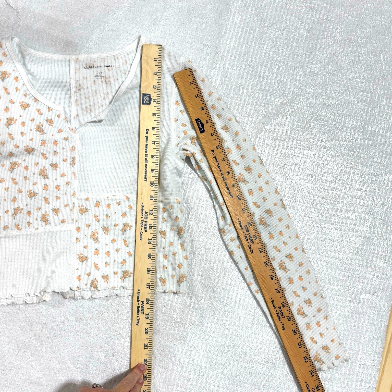 American Eagle Y2K Floral Patchwork Waffle Knit C… - image 4