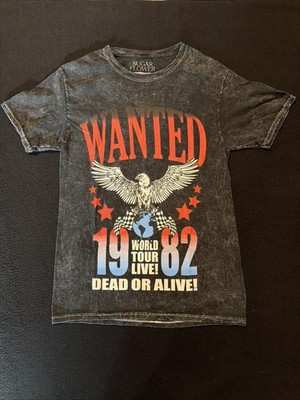 Sugar Flower Shirt Black Wanted Dead Or Alive 1982 World Tour Eagle Mens Small