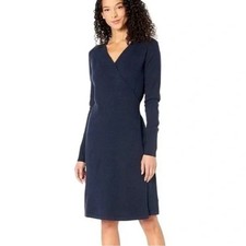 Prana Dress Womens Small Blue Bryce Bluff Wrap Tencel Blend Crossover V Neck