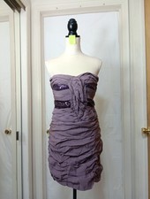 Love Culture strapless purple Women's dress is a ruched, sequin Size M 