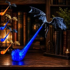 Dragon Bookshelf Nook Light 3D Printed Fire-Breathing Fantasy Shelf Decor UK