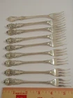 8 WALLACE SIR CHRISTOPHER 189 GRAMS STERLING SILVER SEAFOOD FORKS NO MONO 5 1/2"