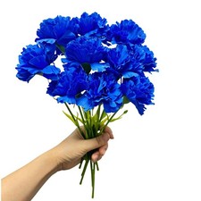 11 Inch Bouquets 10 Stem Carnations,Outdoor UV Resistant 11 inch, Dark Blue