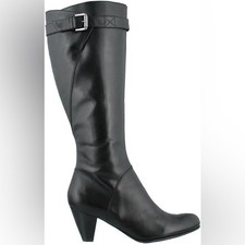 Ecco Women?s Hope Heel Knee High Leather Boots With Buckle, 2 Colors