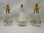 Vintage Pyrex Corelle Butterfly Gold Salt Pepper Shakers White/Clear Glass MCM 3