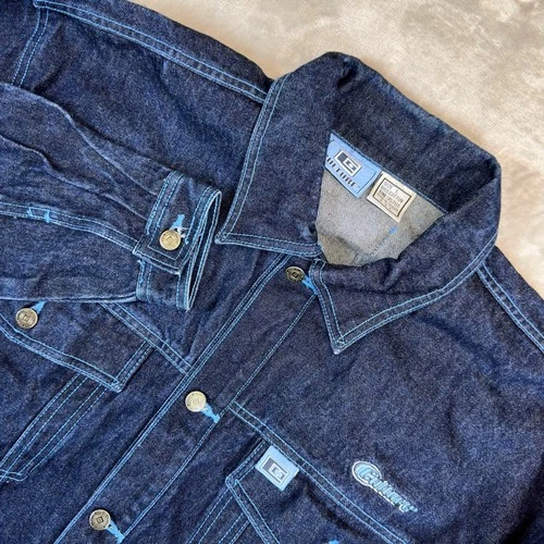 Culture Denim Jacket Mens Large Blue Vintage Trucker Contrast Stitch Made Taiwan - product listing photo