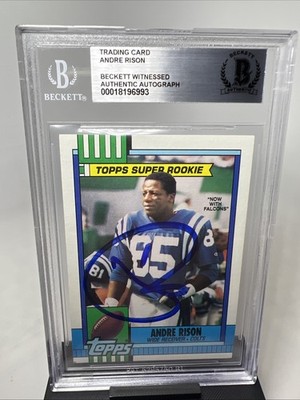1990 Topps Super Rookie Andre Rison Beckett Certified Autographed Card