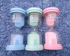 Happy Time Sand Glass Timers 3 5 10 minutes Pastel Pink Green Blue