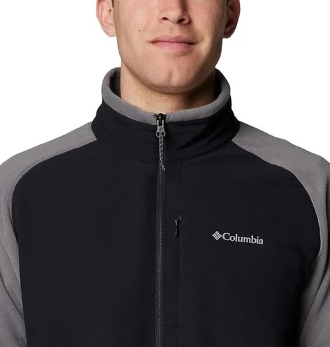Columbia Men's Sage Peak Full Zip Fleece Comfort Jacket Grey Black L NEW image 6