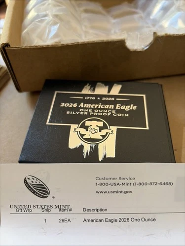 1976-2026 W SILVER AMERICAN EAGLE ONE OUNCE PROOF COIN 26EA IN HAND