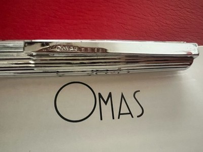 OMAS Vintage Fountain Pen Ridged Metal Grip Medium M Nib Ink Cartridges