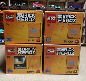LEGO Brick Headz DC - Batman 41585, Batgirl 41586, Robin 41587, Joker 41588 LOT