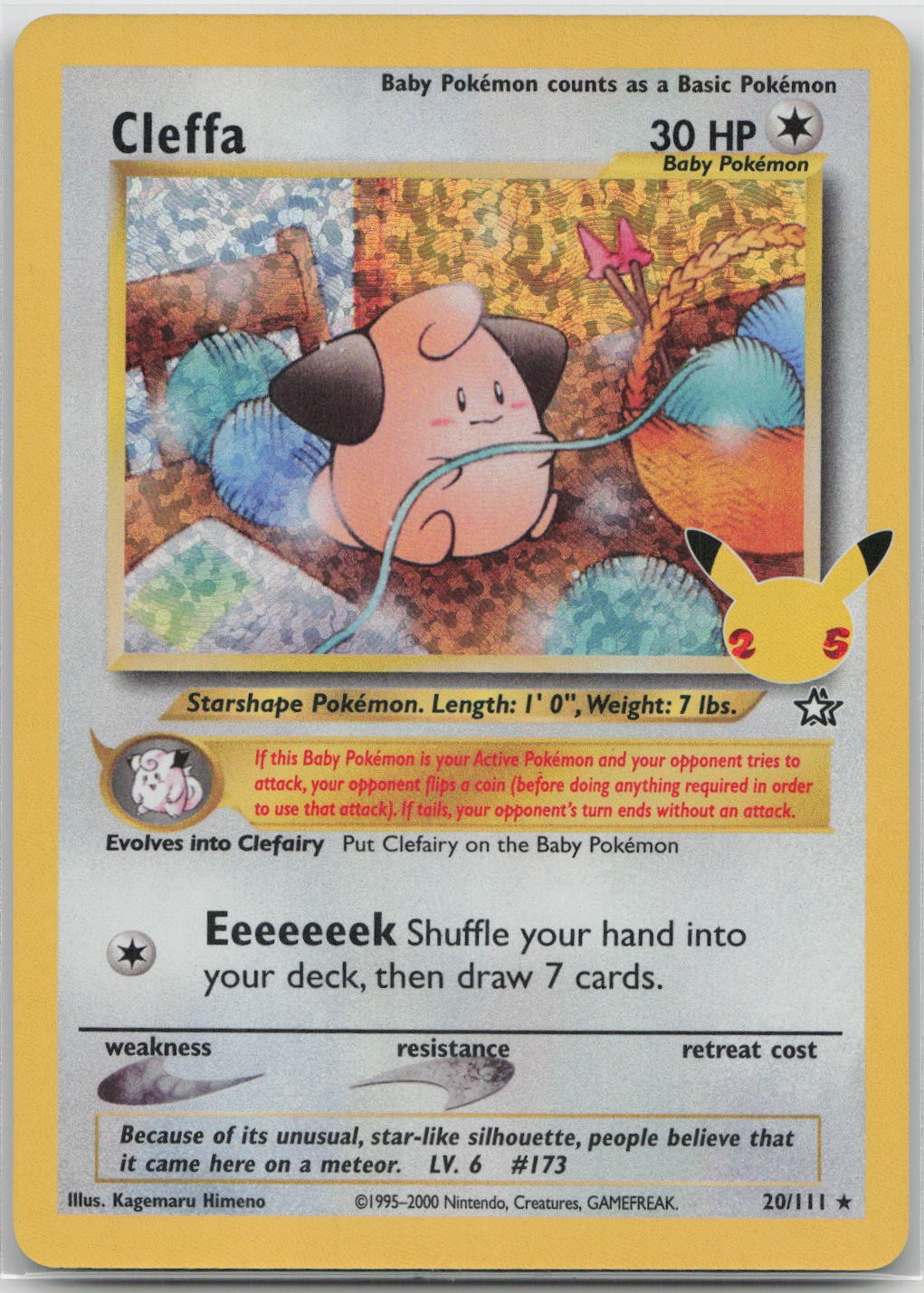 Pokemon Cleffa Holo 20/111 Celebrations: Classic Collection NM Himeno