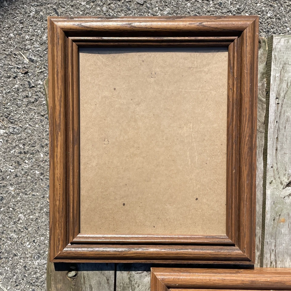 2 QUADROS DE FOTOS vintage de madeira de carvalho 13x9 e 8x6 galeria arte de parede fotos moldura decoração - Imagem 4 de 4