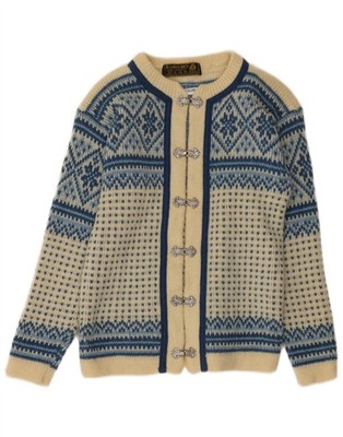 Nordstrikk Damen Strickjacke Pullover EU 44 XL Off White Fair Isle Schurwolle BH01
