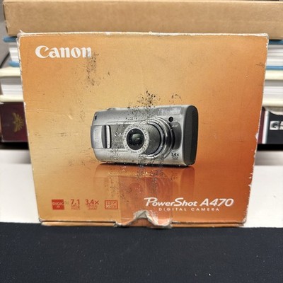 Canon PowerShot A470 Compact Digital Camera Silver 7.1MP In Box Untested