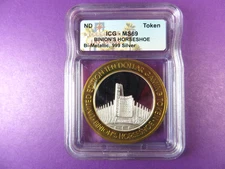 Casino Silver Strike Binion's Horseshoe 2001 50th Anniversary Graded MS69 by ICG