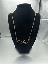 Gold Tone Infinity Necklace Love Inscribed Woman Fashion Necklace D4 