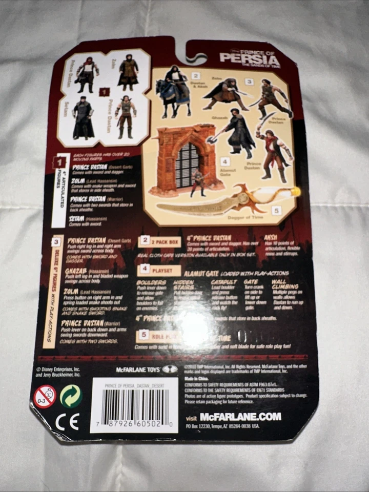 Figura exclusiva de Prince of Persia Target Prince Dastan McFarlane 2010 paquete dañado Foto 3 de 3