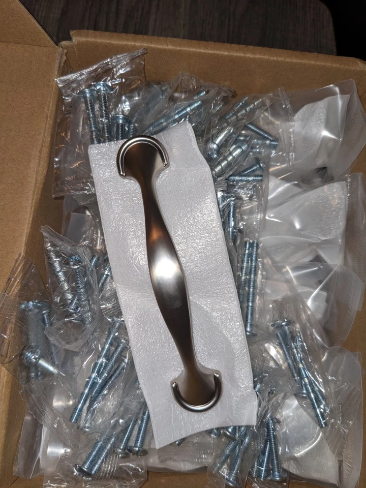 Paquete de 20 tiradores de cajón de níquel satinado cepillado manijas de gabinete de cocina de 3 pulgadas Foto 4 de 4