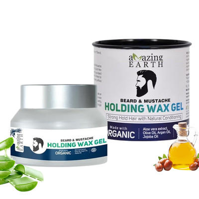 Amazing Earth Beard & Mustache Holding Wax Gel for Men - Certified Organic, Stro