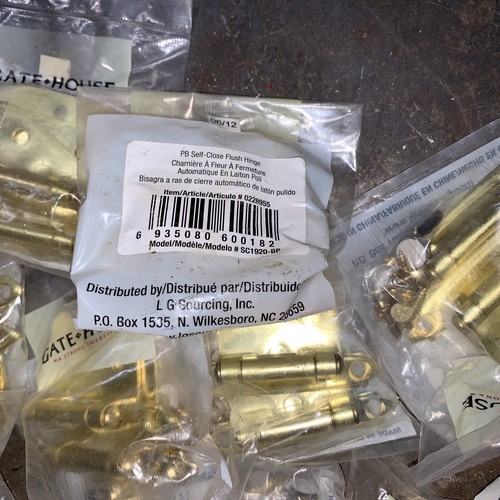 Gatehouse 16 Pair Brass plate Self-Closing Overlay Cabinet Hinge - Picture 4 of 4