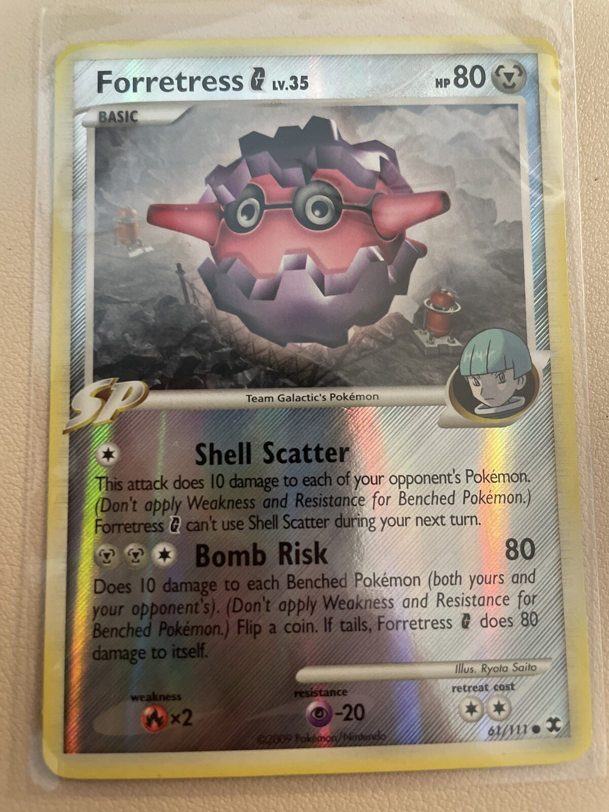 Forretress G 61/111 Reverse Holo Rising Rivals Platinum Pokémon TCG Common NM