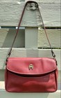 Vintage Etienne Aigner Handmade Leather Red Shoulder Bag Handbag Purse 60’s 70’s