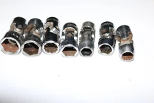 (7) high-quality 3/8" drive swivel sockets S-K, Indestro, Thorsen 3/8" to 5/8"