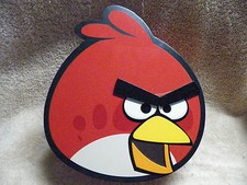 RED Angry Birds Wood Trinket Box by Jacmel with Mirror under Lid Jewelry