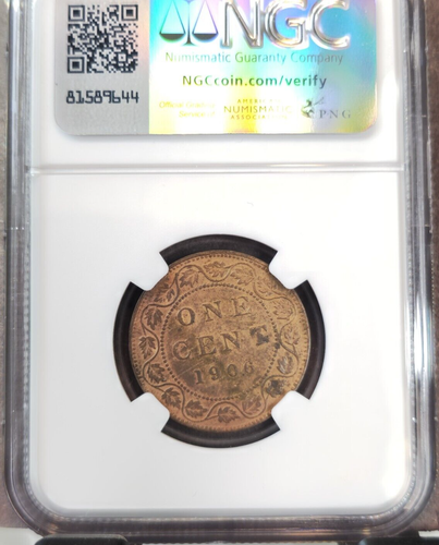1906 CANADA 1 CENT KING EDWARD VII NGC AU 55 BN SCARCE GOOD EYE APPEAL - Picture 2 of 3