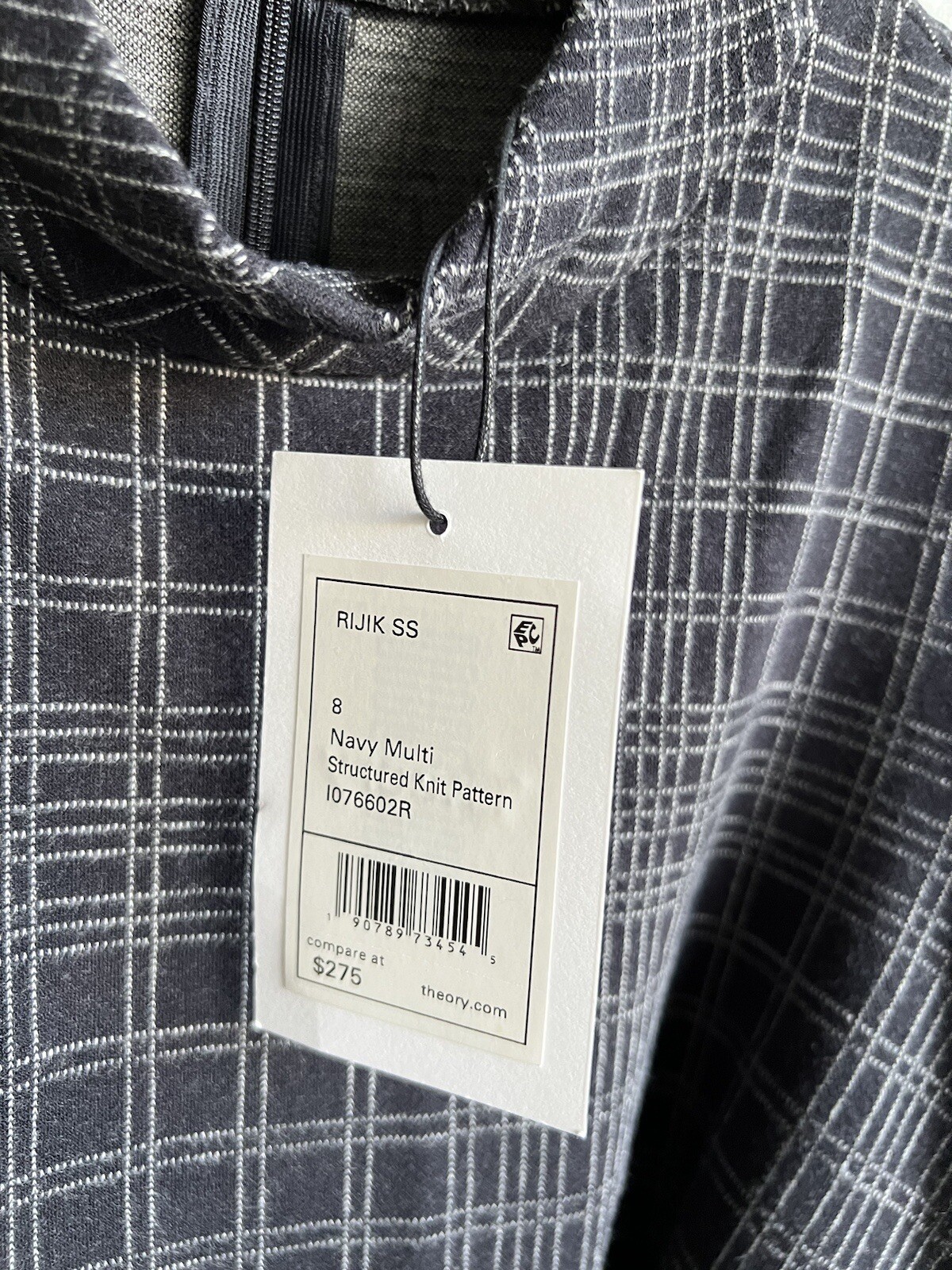 Theory Mock Neck Structured Knit Pattern Tunic Si… - image 2