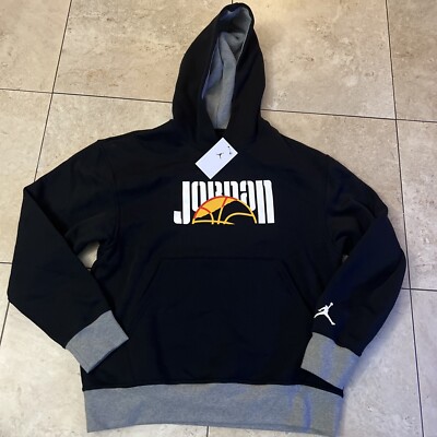 Nike Air Jordan Sport DNA Fleece Hoodie Pullover Black DV7748 010 Men's Large