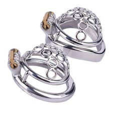 Stainless Steel Male Chastity Cage Small Chastity Device Men Metal Lock Belt 491