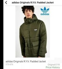 Adidas Originals R.Y.V Full Zip Hooded Puffer Jacket Mens Size: Large 