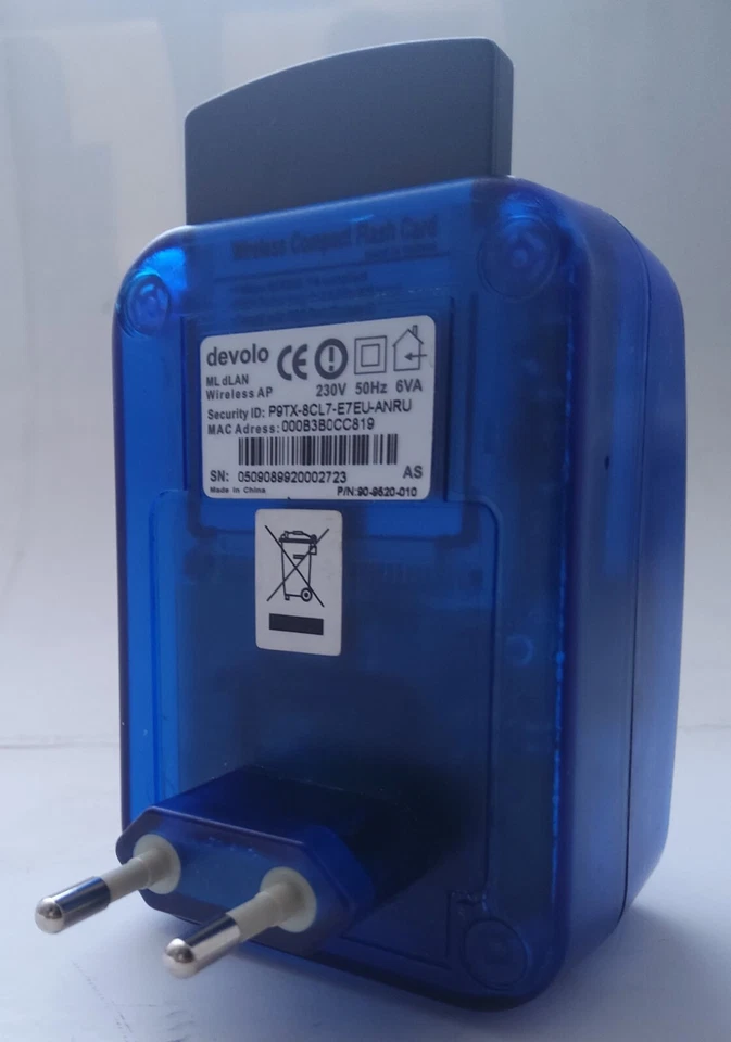 devolo MicroLink dLAN Wireless Kabellos Adapter mit WLAN-Schnittstelle in Blau - Bild 3 von 4