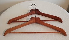 2 WOODEN CLOTHES/COAT HANGERS  Marked Palmenberg, Inc. New York, 16"