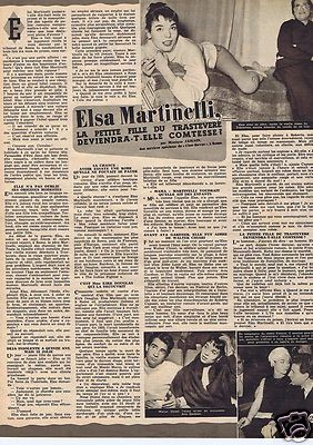 Clipping Presseschnitt 1957 Elsa Martinelli (1 Seite)