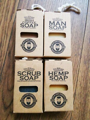 4 Stück Herrenseife von D.K Soap Company Hemp,Man,Irish,Scrup  100g=6,36E :