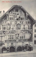 A042 Switzerland Schaffhausen Haus zum Ritter vintage postcard